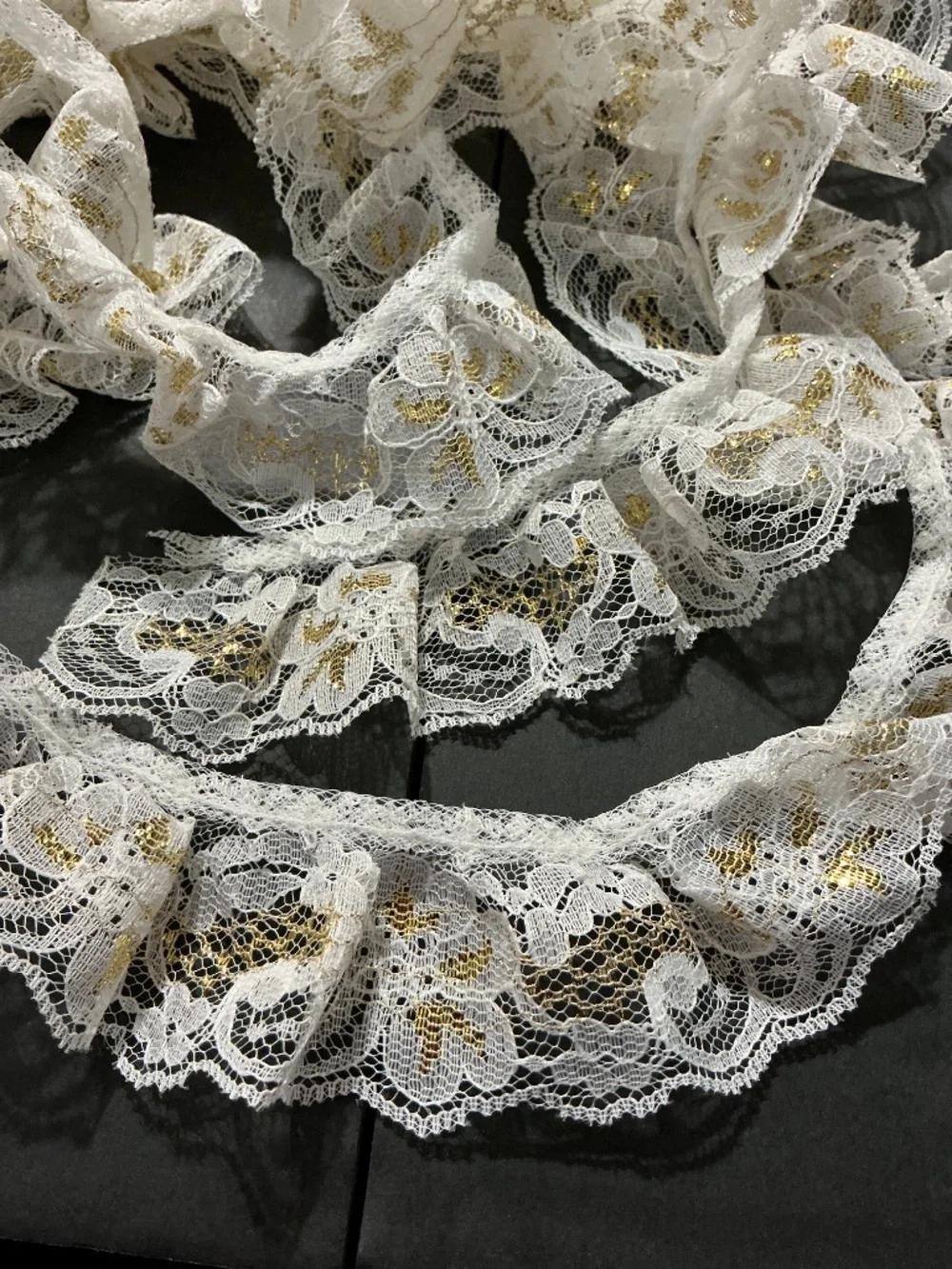 Vintage Lace Trim Lot  Ruffled Scrapbooking Memory Books Sewing Craft Supply